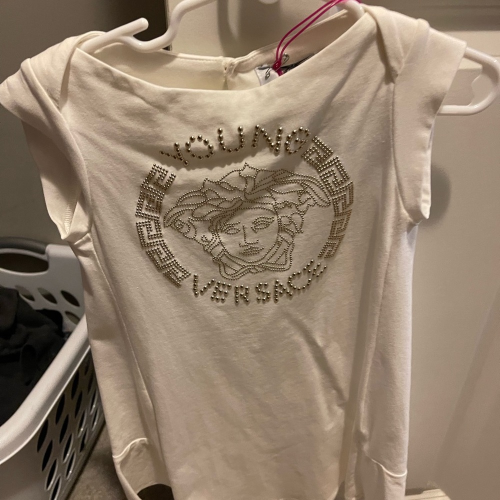 Young Versace Girls' Dress - Size 5T - Vibrant Medusa Print - NWT